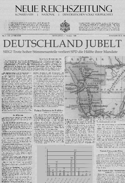 Fiktiver Zeitungsartikel einer rechtsnationalen Zeitung zur Reichstagswahl vom 25. Januar 1907